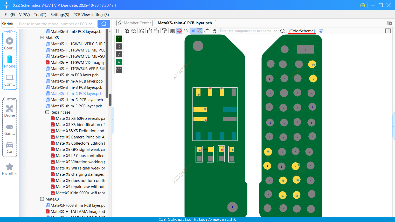Huawei MateX5-shim-C PCB Layer